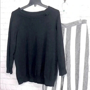 Sandra King Woman silk blend black knit shirt size 2X